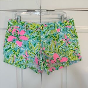 Lilly Pulitzer Women's Floral Shorts - Green and Pink